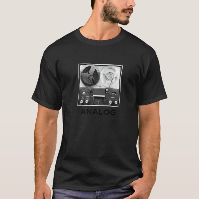 Camiseta Motor De Sonido De Música De Cinta Analógica Reel  (Anverso)