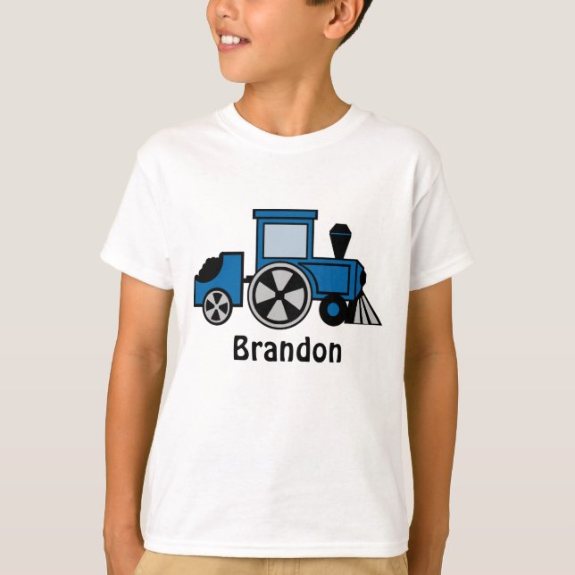 Camiseta Motor de tren feliz/ Tren azul (Anverso)
