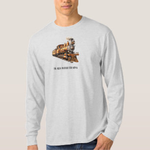 Camiseta Motor de Tren Juega con Trenes o Texto Personaliza