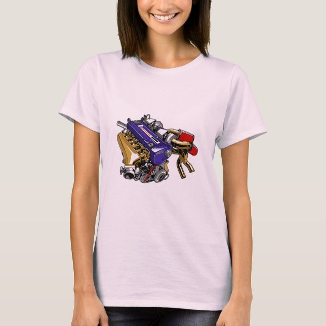 CAMISETA MOTOR DE TURBO DE JDMSIX-CYLINDER (Anverso)