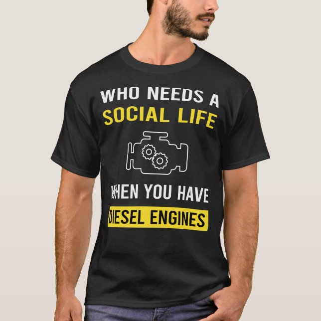 Camiseta Motor diesel de vida social (Anverso)