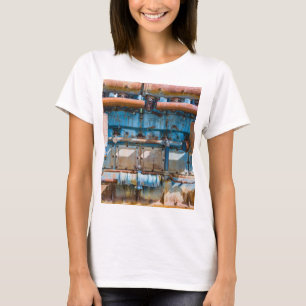 Camiseta Motor diesel imperial del Atlas viejo y oxidado en