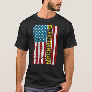 Camiseta Motor eléctrico de cable de bandera estadounidense