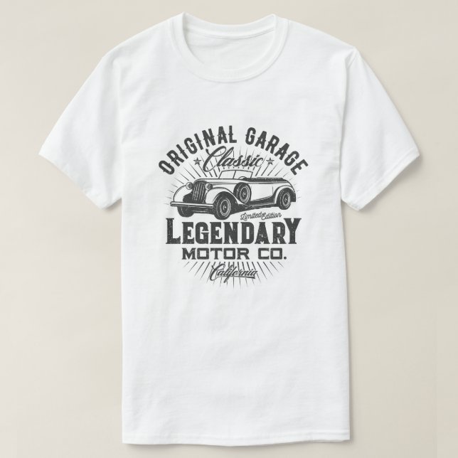 Camiseta Motor legendario del garaje original.Co (Diseño del anverso)