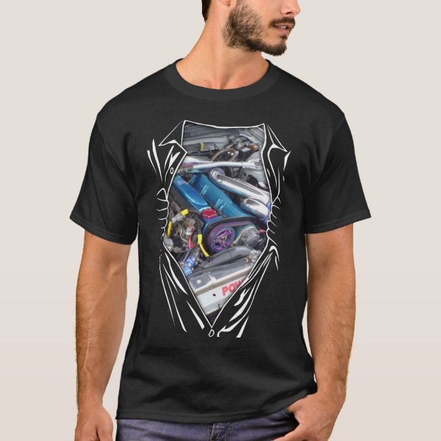 Camiseta Motor original RB26 Nissan GT-R R34 V-Especificaci (Anverso)