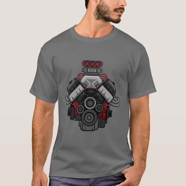 Camiseta Motor V8 potente (Anverso)