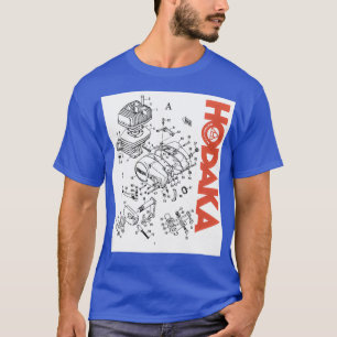 Camiseta Motor V explotado en motocicleta de Hodaka 1970