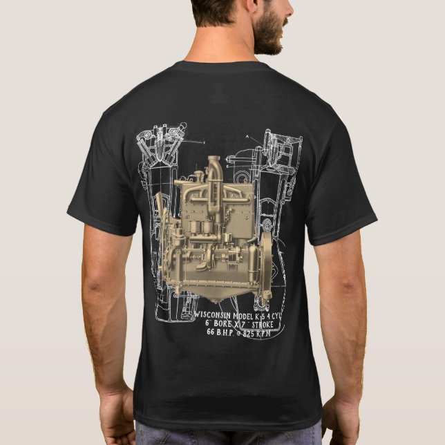 Camiseta Motor Wisconsin Milwaukee Motor Wisconsin Motor Te (Reverso)