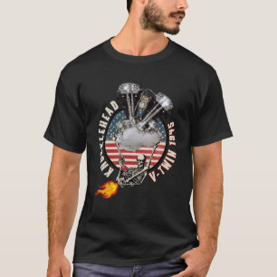 Camiseta Motorciclo HD Knucklehead VTwin Flame Farting 1945