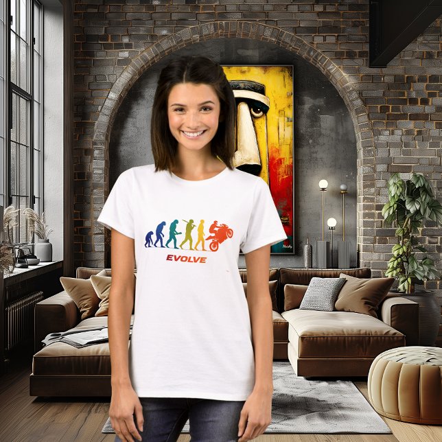 Camiseta Motorcycle Evolution Silhouette Biker Design (Subido por el creador)