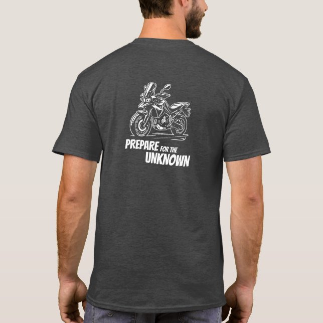 Camiseta Motorcycle Garage Prepare for the Unknown T-Shirt (Reverso)