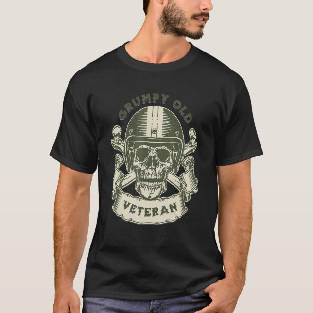 Camiseta MOTORCYCLE GRUMPY OLD VETERAN   Retirement (Anverso)