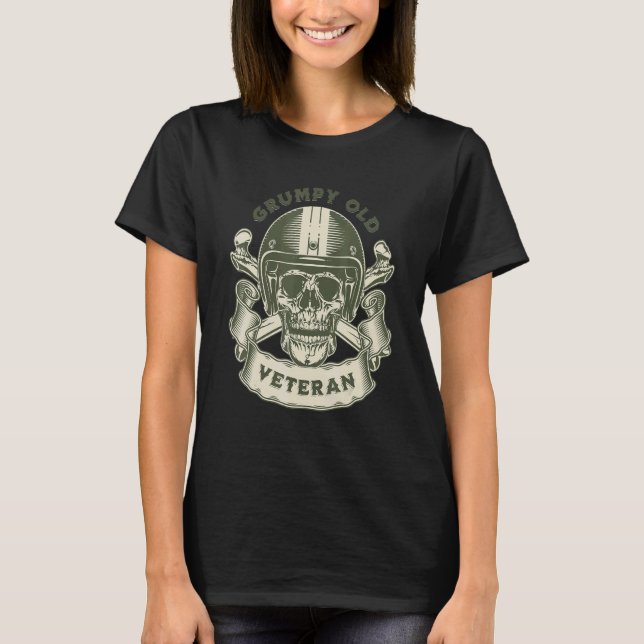 Camiseta MOTORCYCLE GRUMPY OLD VETERAN   Retirement (Anverso)