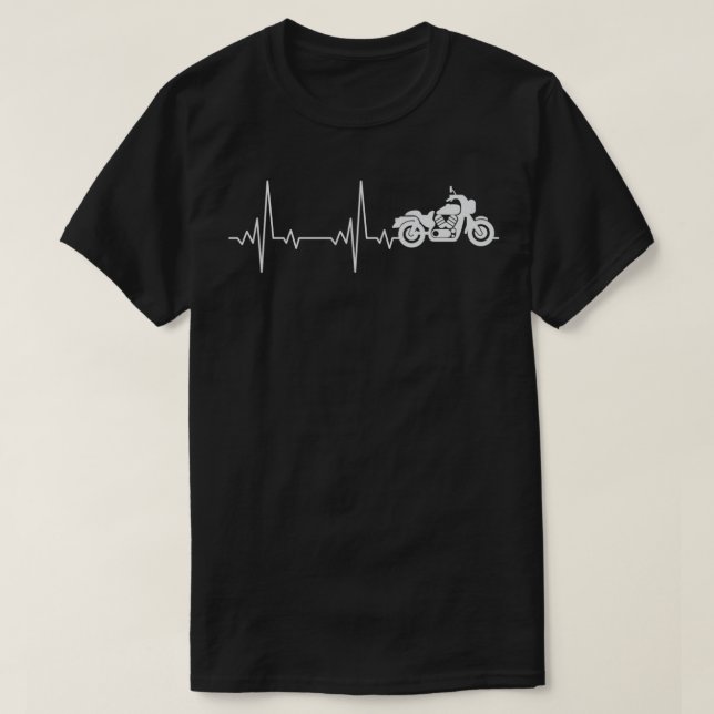 Camiseta Motorcycle Heartbeat Gift Biker Gift I Love My Mot (Diseño del anverso)