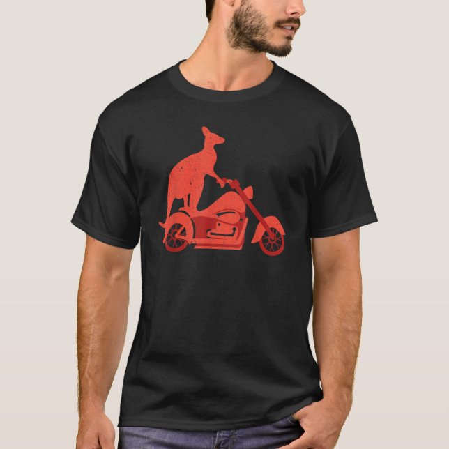 Camiseta Motorcycle Kangaroo   Wildlife Animal Australia (Anverso)
