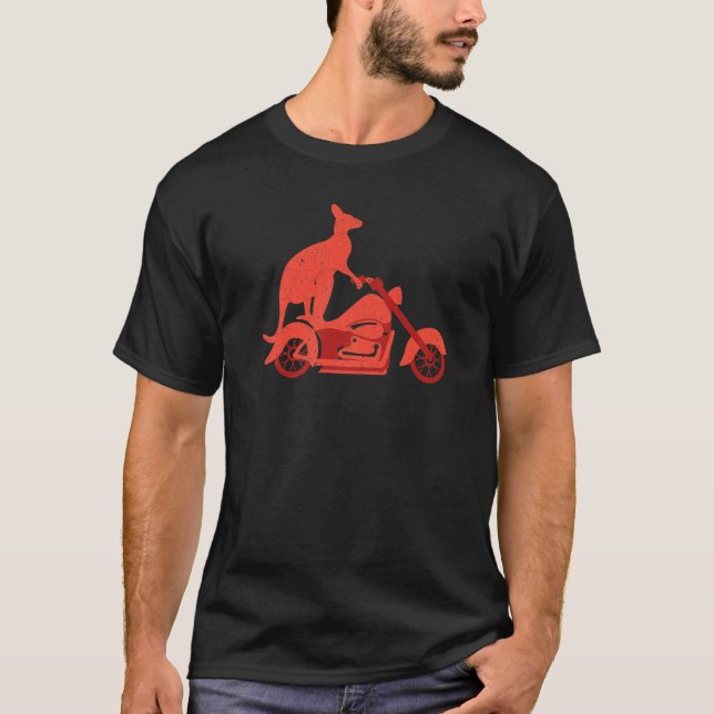 Camiseta Motorcycle Kangaroo  Wildlife Animal Australia (Anverso)