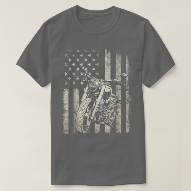 Camiseta Motorcycle Men 4th Of July Boys Moto Biker  (Diseño del anverso)