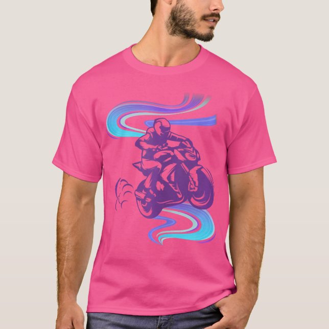 Camiseta Motorcycle Motorcycles Motorbike Purple Whirl (Anverso)