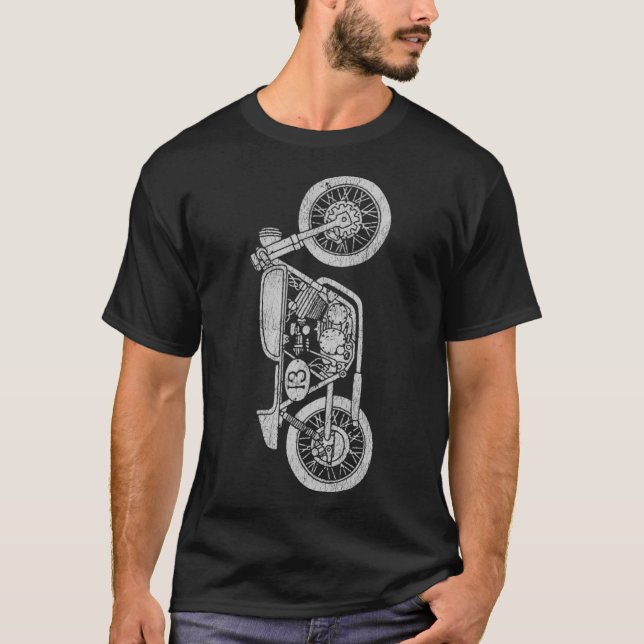 Camiseta Motorcycle Rider Cafe Racer Classic Bicicleta (Anverso)