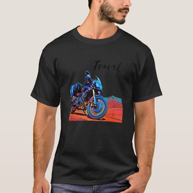 Camiseta Motorcycle Travel Adventure Bike (Anverso)