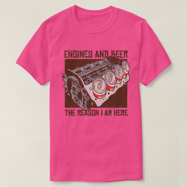 Camiseta Motores y cerveza (Diseño del anverso)