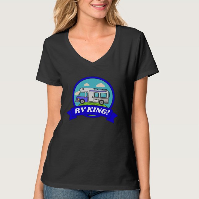 Camiseta Motorhome Camping Camper Caravan  &  RV King (Anverso)