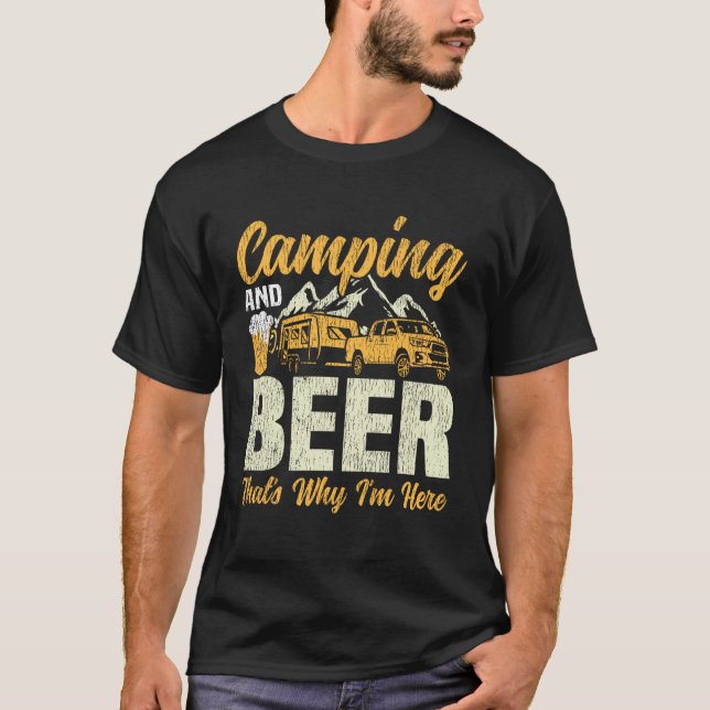 Camiseta Motorhome Camping Retro Beer Caravan Rv Trailer Ca (Anverso)