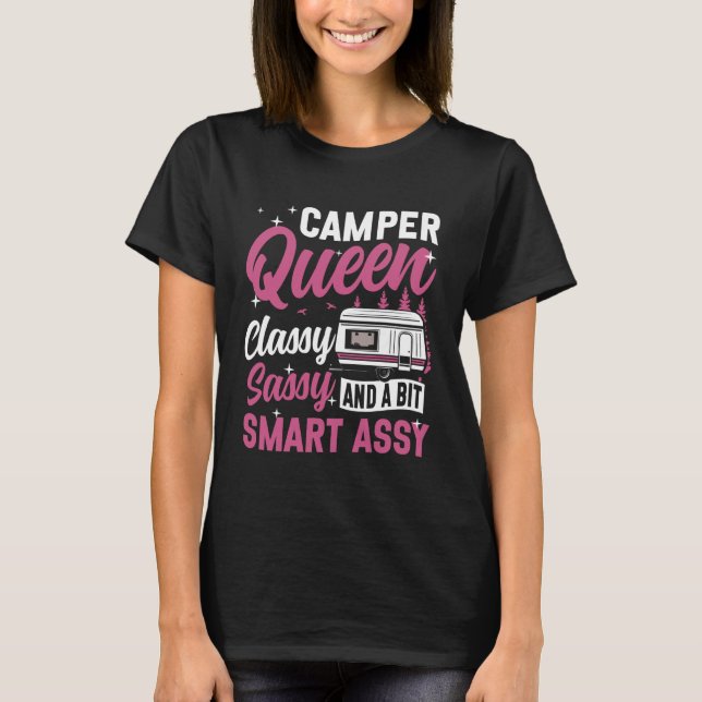Camiseta Motorhome Camping Retro Camper Queen Classy Sassy  (Anverso)