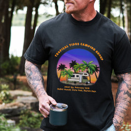 Camiseta Motorhome de Camping Tropical Texto Personalizado