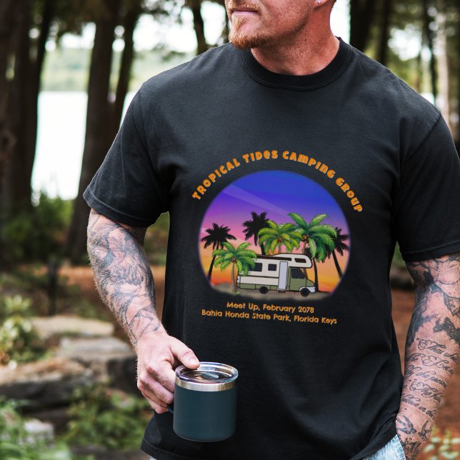 Camiseta Motorhome de Camping Tropical Texto Personalizado (Subido por el creador)