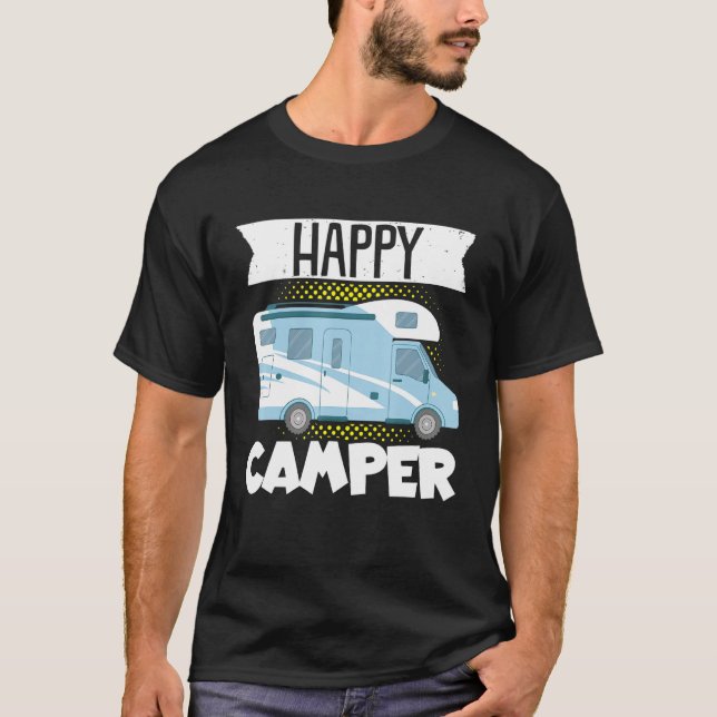 Camiseta Motorhome Rv Camping Happy Camper (Anverso)