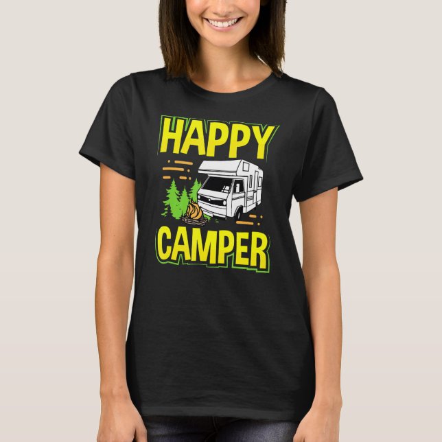 Camiseta Motorhome Rv Camping Happy Camper 1 (Anverso)