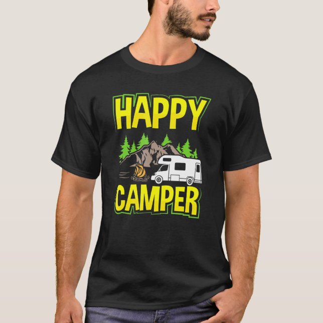 Camiseta Motorhome Rv Camping Happy Camper 3 (Anverso)