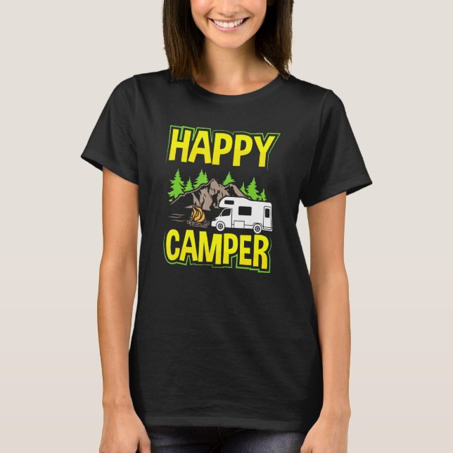 Camiseta Motorhome Rv Camping Happy Camper 3 (Anverso)
