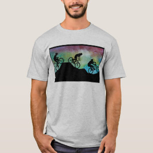 Camiseta Motoristas de la montaña contra la puesta del sol