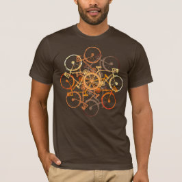 Camiseta motos naranjas pardas . bicicleta / bicicleta fría