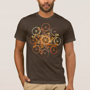 Camiseta motos naranjas pardas . bicicleta / bicicleta fría