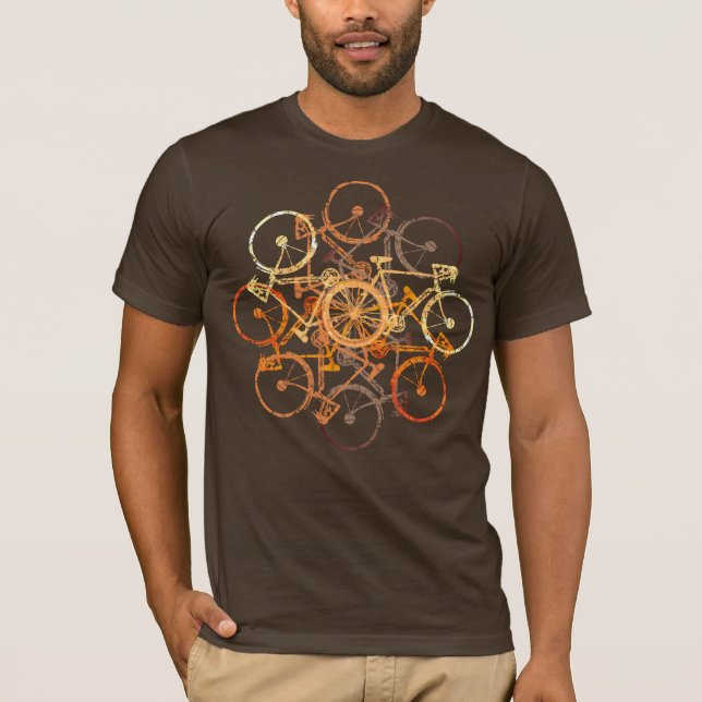 Camiseta motos naranjas pardas . bicicleta / bicicleta fría (Anverso)