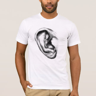 Camiseta Mototono blanco y negro de oído gigante