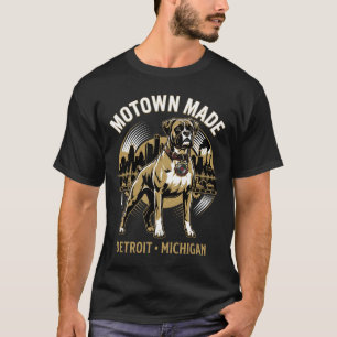Camiseta Motown Made Detroit Boxer Dog Labor & Orgullo Musi