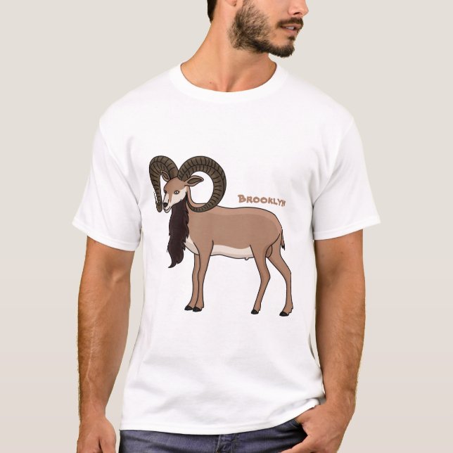 Camiseta Mouflon goat illustration  (Anverso)