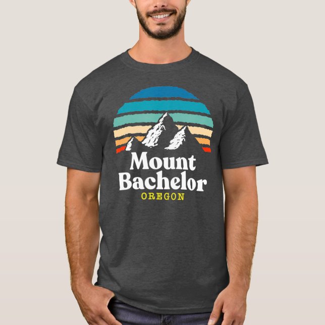 Camiseta Mount Bachelor Oregon   Ski Resort 1980s Retro (Anverso)