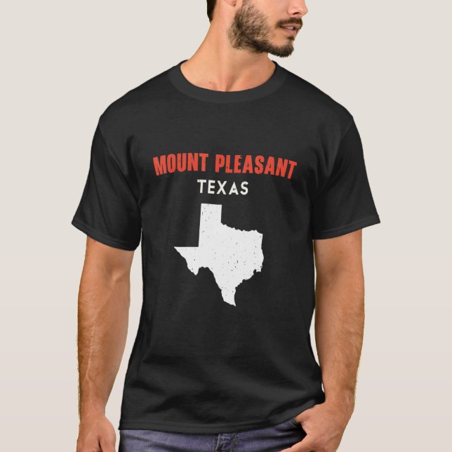 Camiseta Mount Pleasant Texas USA State America Travel Text (Anverso)