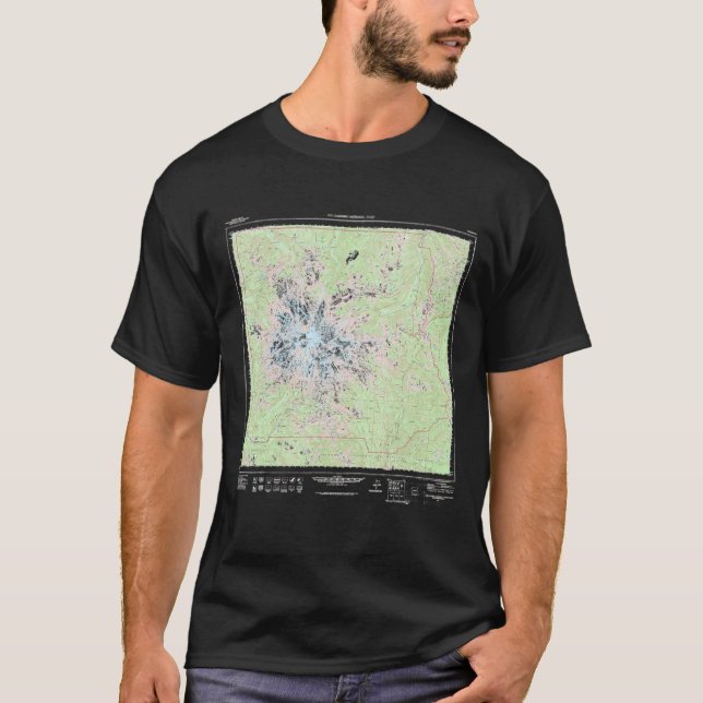 Camiseta Mount Rainier National Park Topographic Map (Anverso)