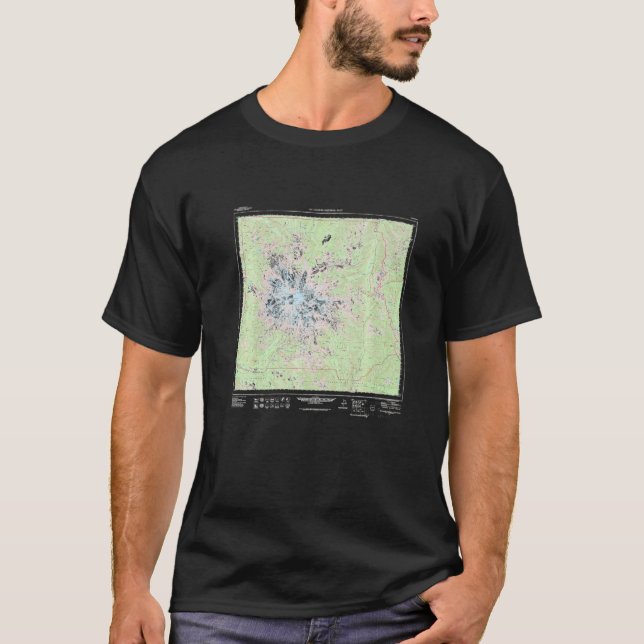 Camiseta Mount Rainier National Park Topographic Map Premiu (Anverso)