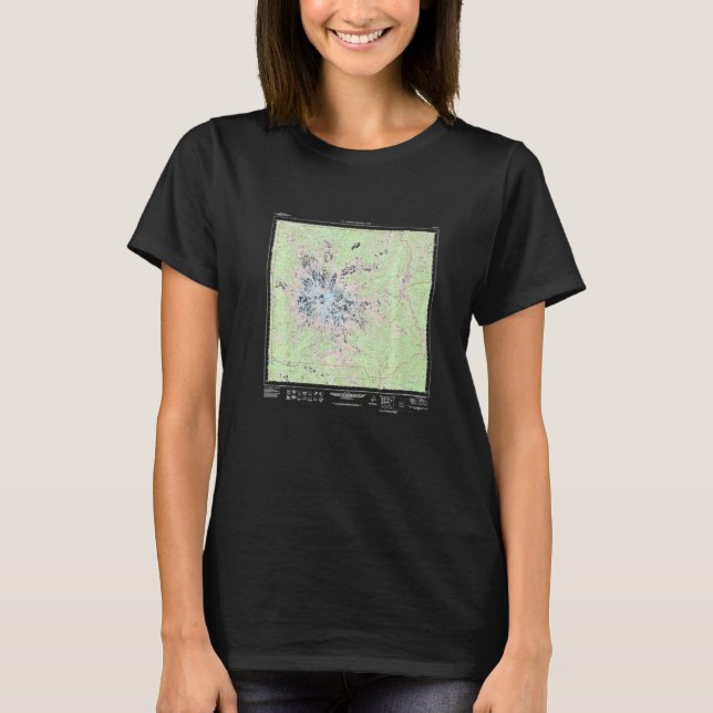Camiseta Mount Rainier National Park Topographic Map Premiu (Anverso)