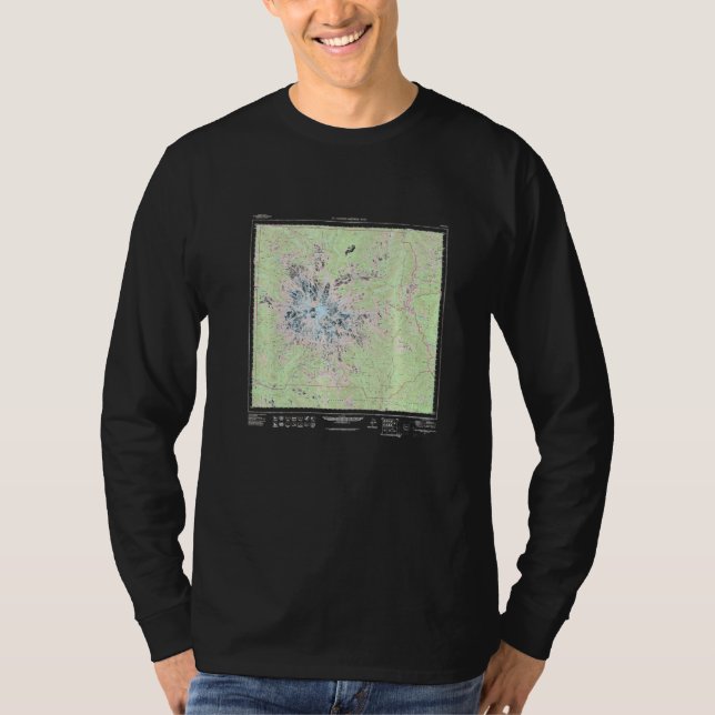 Camiseta Mount Rainier National Park Topographic Map Premiu (Anverso)