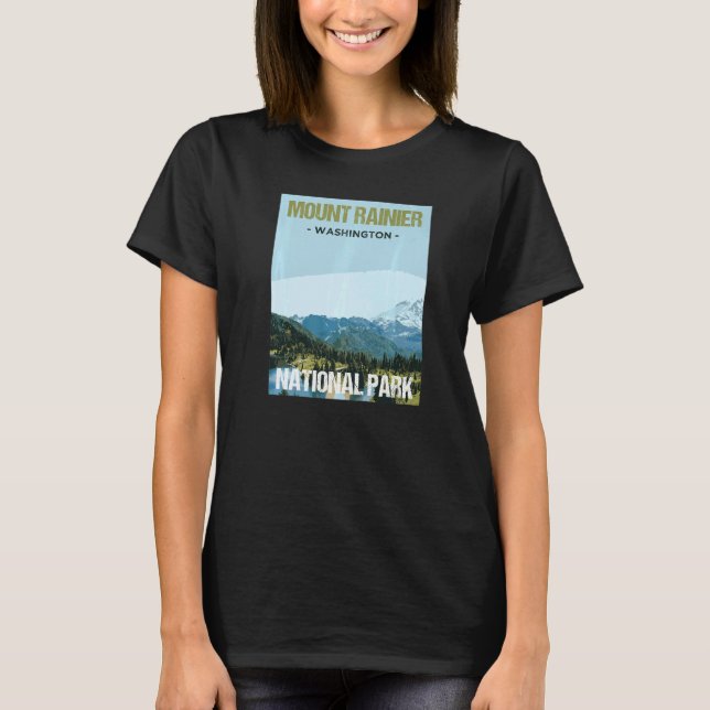 Camiseta Mount Rainier National Park Washington Poster (Anverso)