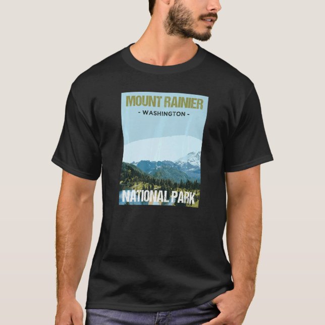 Camiseta Mount Rainier National Park Washington Poster (Anverso)