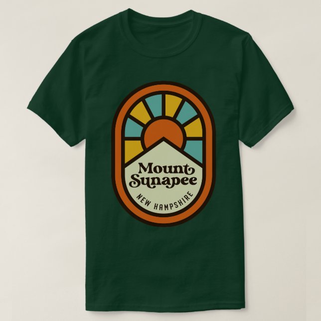 Camiseta Mount Sunapee New Hampshire Retro Sunset (Diseño del anverso)